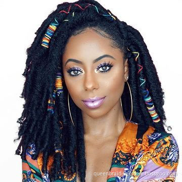 12Inch 12Strands Faux Locs Crochet Braids Hair Synthetic Braiding Soft Dreadlocs Crochet Hair Extensions Bug Black Fiber